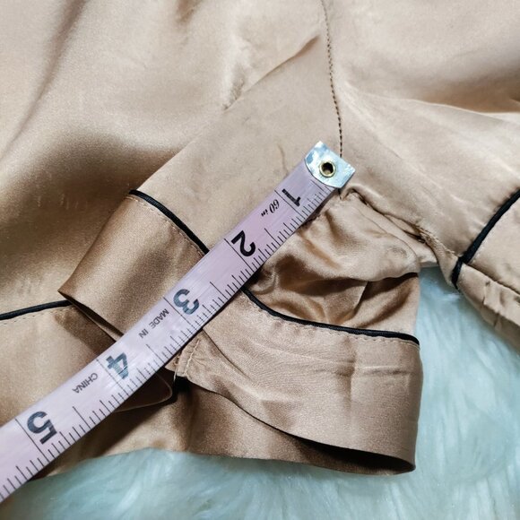 Intimissimi Soft Satin Piping Trim Short Sleeve Shirt & Shorts Pajama Set Size L - Picture 16 of 16